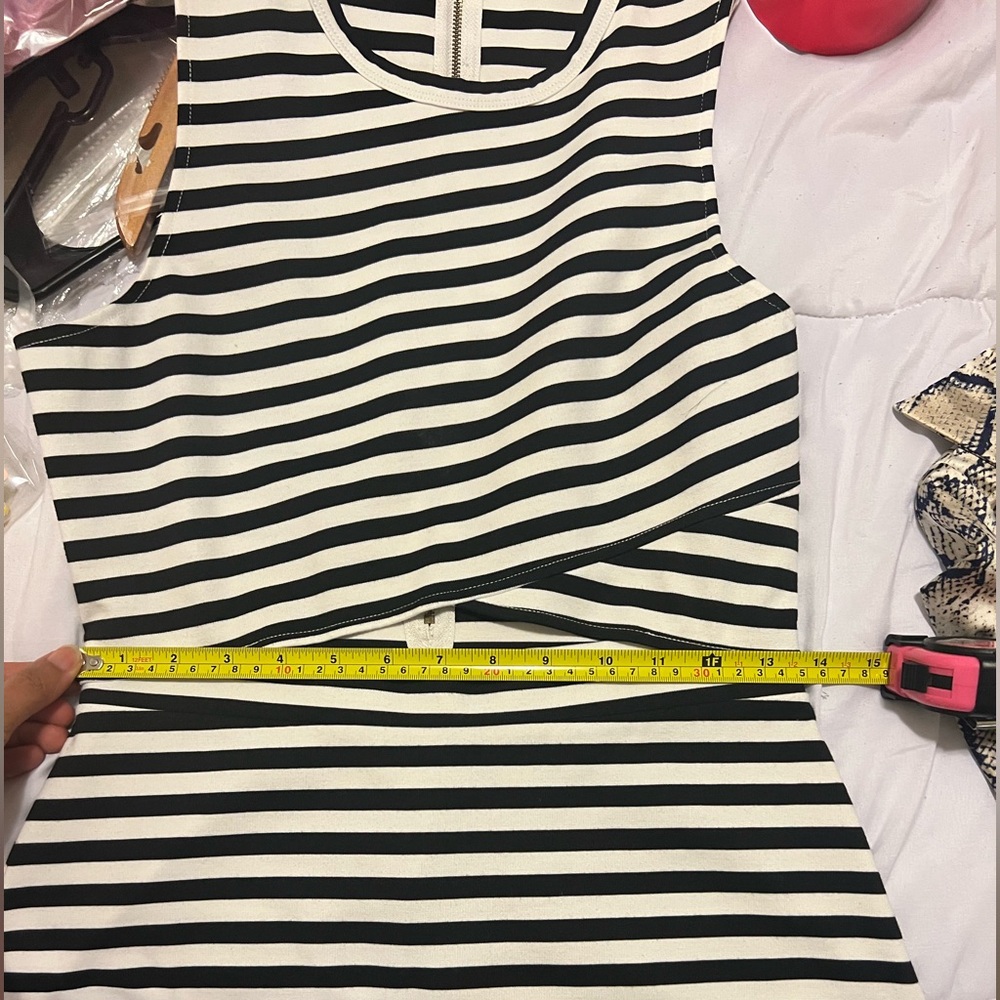 Express Black and White Striped Women's Dress - Picture 5 of 6